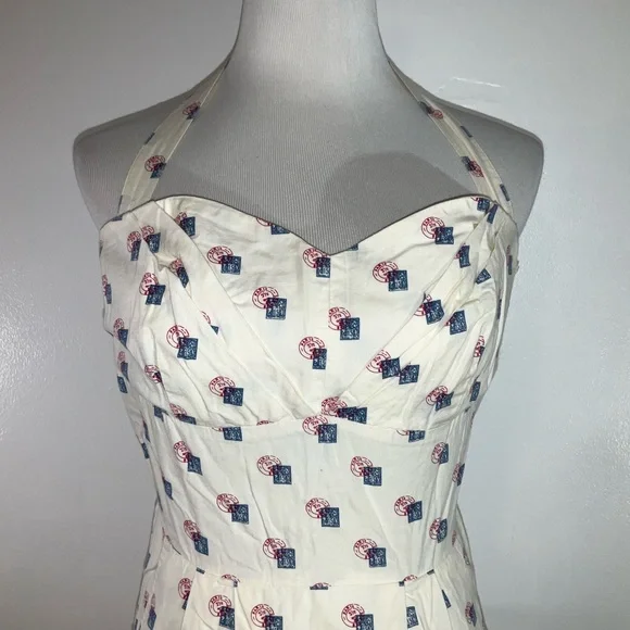 Anthropologie Cream Halter Sheath Midi Dress - Picture 4 of 14